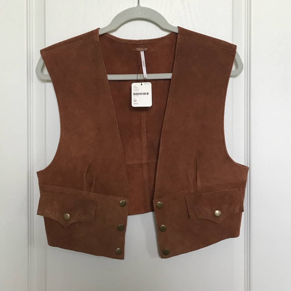 NWT free people western suede leather vest